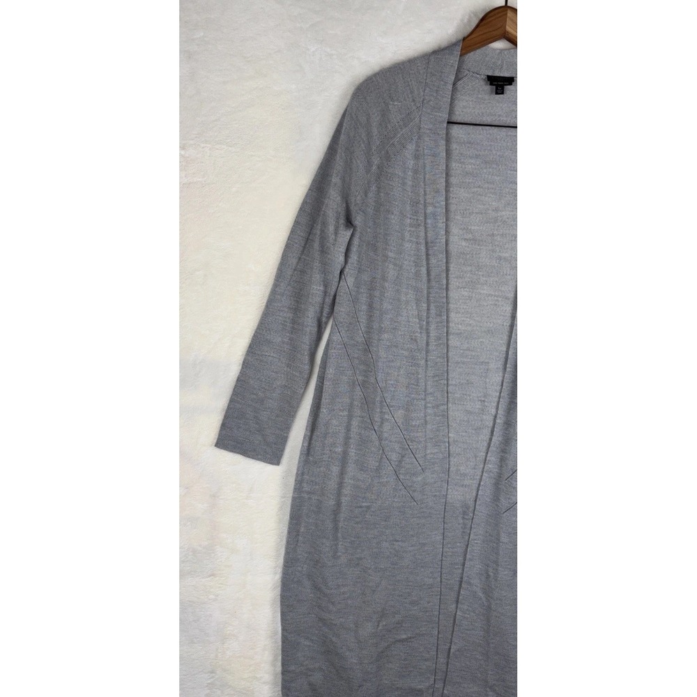 Talbots Petites Gray Pure Merino Wool Long Cardigan/Duster Sweater Large (LP) - Picture 6 of 15